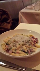 garganelli with speck