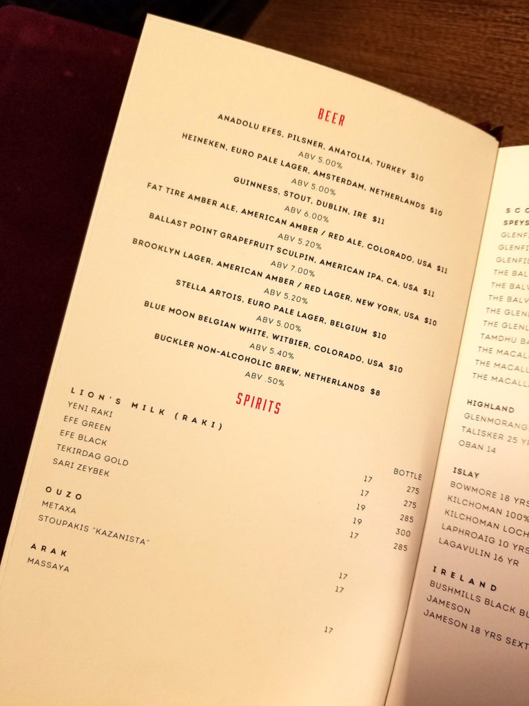 Nusret Menu Istanbul